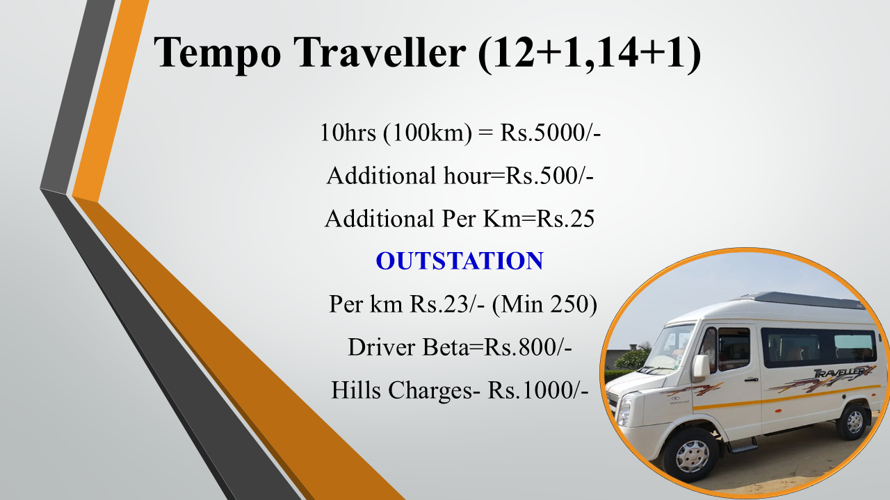 Tempo Traveller Tariff